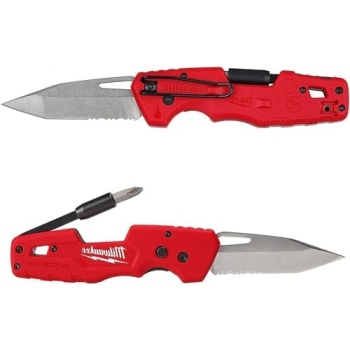 Milwaukee FASTBACK Folding Utility Knife w/Blade Multifunctionality, Red-black
