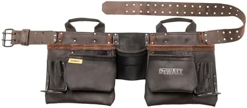 DEWALT Leather Tool Belt, Durable, 11 Pocket Professional Belt (DWST550112)