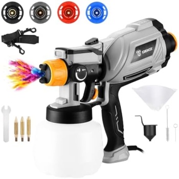 Paint Sprayer :DEKOPRO 1000W HVLP High Power Paint Gun with 1200ml High Capacity