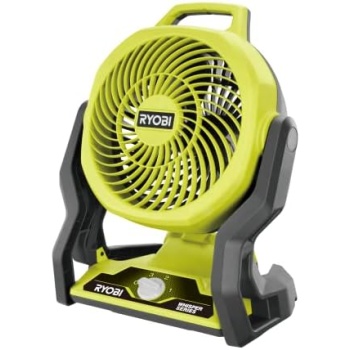 RYOBI RF18-0 18V ONE+ Cordless 3-Speed Whisper Fan (Bare Tool), Hyper Green