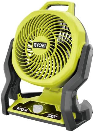RYOBI RF18-0 18V ONE+ Cordless 3-Speed Whisper Fan (Bare Tool), Hyper Green