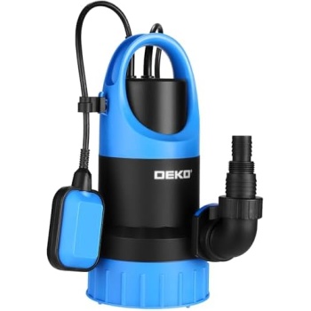 Sump Pump Submersible Water Pump : DEKOPRO 1HP Thermoplastic Portable Utility