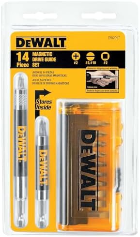 DEWALT Screwdriver Bit Set, Magnetic Drive Guide, 14-Piece, Pack of 1 (DW2097CS)