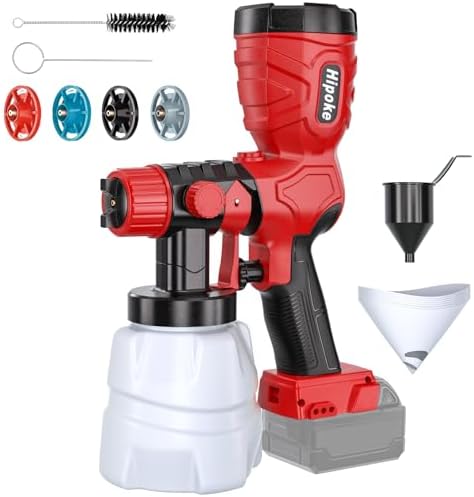 350W Cordless Paint Sprayer for Milwaukee 18V Battery, HVLP Spray Gun