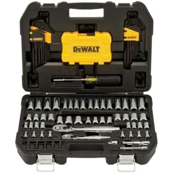 DEWALT Mechanics Tools Kit and Socket Set, 1/4" & 3/8" Drive, SAE, 108-Piece