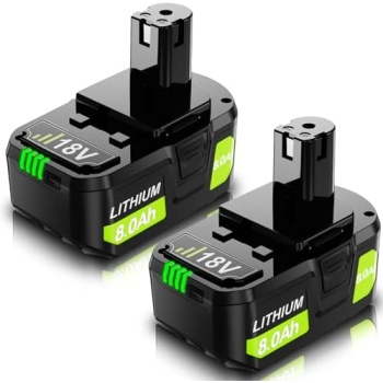 2Pack 8.0Ah Battery, Replacement for Ryobi 18V Battery, High Capacity 18 Volt