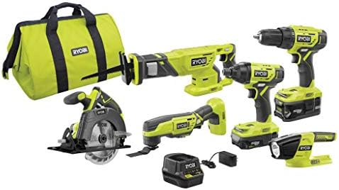 RYOBI P1819 18V One+ Lithium Ion Combo Kit