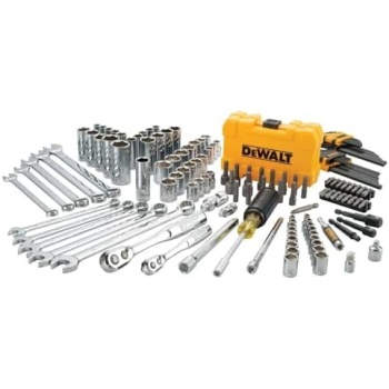 DEWALT Mechanics Tools Kit and Socket Set, 142-Piece, 1/4 & 3/8" Drive, MM/SAE