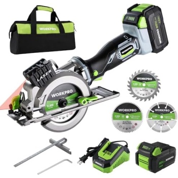 WORKPRO 20V Cordless Mini Circular Saw, 4-1/2" Compact Wireless Circular Saw