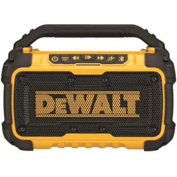DEWALT 20V MAX Bluetooth Speaker, 100 ft Range, Durable for Jobsites, Phone
