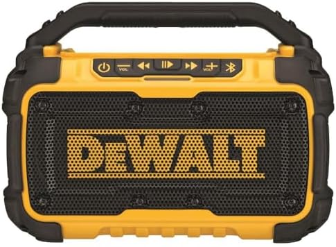 DEWALT 20V MAX Bluetooth Speaker, 100 ft Range, Durable for Jobsites, Phone