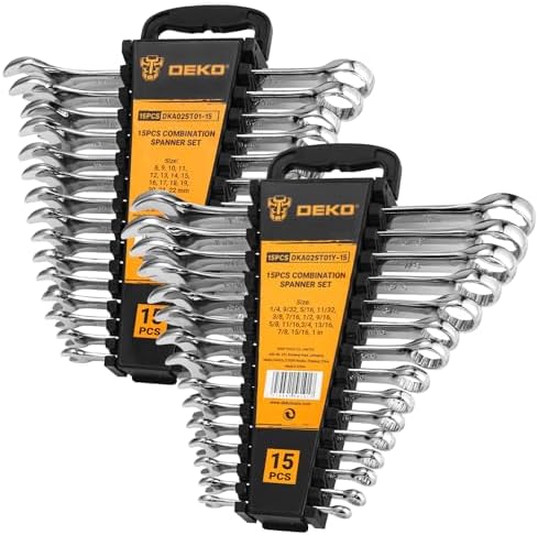 DEKOPRO Combination Wrench Set, SAE&Metric, 30-piece, 1/4'' to 1'' & 8-22mm