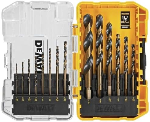 DEWALT Drill Bit Set, 14-Piece, 135 Degree Split Point, For Plastic, Wood and