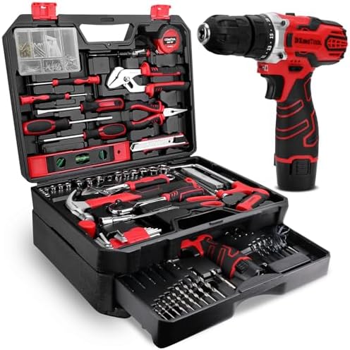 KingTool 276-Piece Tool Set Kit - Tool kit with 12V Cordless Power Drill Driver