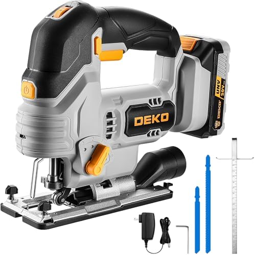 Jig Saw Cordless Electric Tool: DEKOPRO 20V Power Jigsaw with LED Light