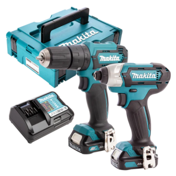 Makita CLX228AJ 12V Max CXT 2 Piece Cordless Kit with 2 x 2.0Ah Batteries & Charger in Case