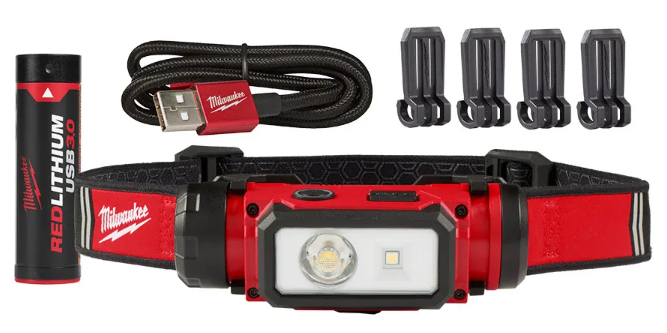 MILWAUKEE REDLITHIUM™ USB RECHARGEABLE HARD HAT HEADLAMP KIT L4HL2301